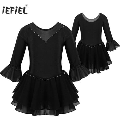IEFiEL Princess Girls Ballet Dress Figure Skating Dress Ice Skating Wear for Girls Women Kids Gymnastics Leotard Performance
