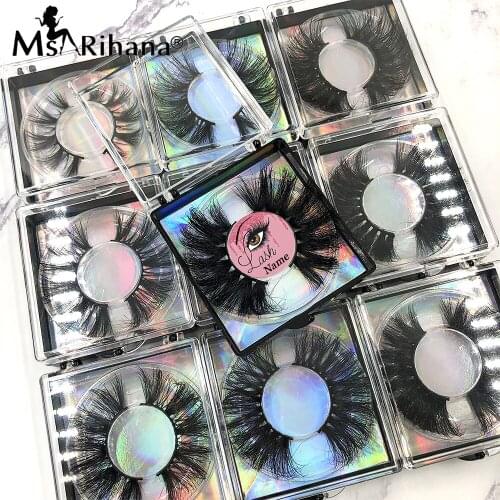 Custom Logo 8D Wholesale Mink Lashes Makeup Dramatic Fluffy Handmade 25MM Mink Eyelashes Luxury Eyelash Packing Box Reusable