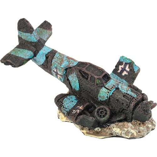 Resin Plane Model Artificial Aircraft Aquariums Landscape Ornament Fish Tank Decoration DIY Craft Creative Plane Miniature