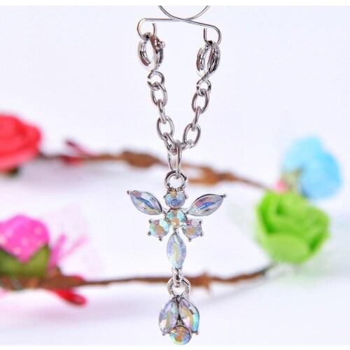 Zircon Butterfly Nipple Ring Body Piercing Jewelry Zircon Ring Accessories Nipple Personality Adjustable Butterfly Fashion Y1B4