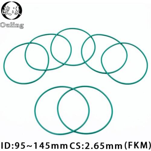 1PC Fluorine rubber Ring Green FKM Seal CS2.65mm ID95/97.5/100/103/125/145mm ORing Seal Gasket Oil Ring Fuel Sealing Washer