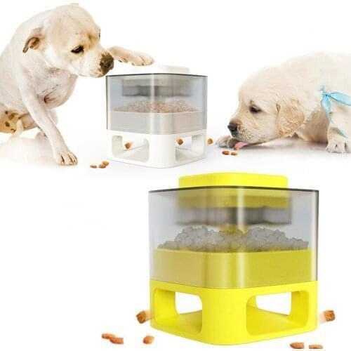 Pet Dog Feeder Food Utensils Press Ejector Leakage Toy Fun Dog Toy Automatic Feeder Bowl Kitten Feeding Container