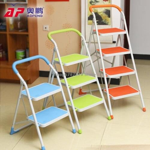 Indoor Thickened Ladder Family Folding Ladder Family Ladder Small Two Step Ladder Stool Three Step Miter Ladder