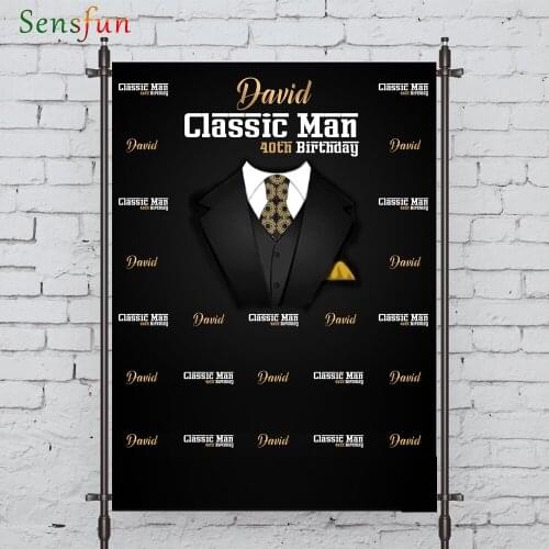 LEVOO Photography Backgroundblack Suit Classic Birthday Celebrate Photo Studio Photocall Printed Shoot Prop Decor Fabric