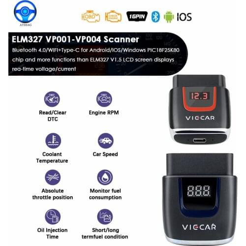 Hot Selling For Android/IOS Viecar ELM327 wireless WIFI Type-C OBD2 OBD2 PIC18F25K80 Scanner Car Diagnostic Auto Tool PK ELM 327
