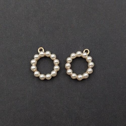 10 Pieces 19*23mm Metal Pearls Round Pendant Earrings Charms DIY Charms For Jewelry Making