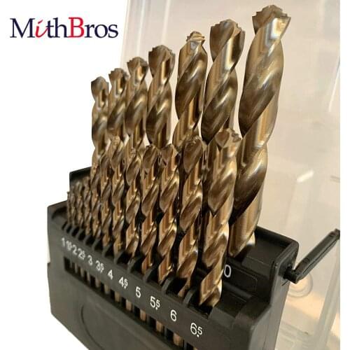 MithBros M42 8% Cobalt Twist Drill Bits HSS Twist Drill Bits Set Set for Stainless Steel, Hard Metal and Wood Drilling