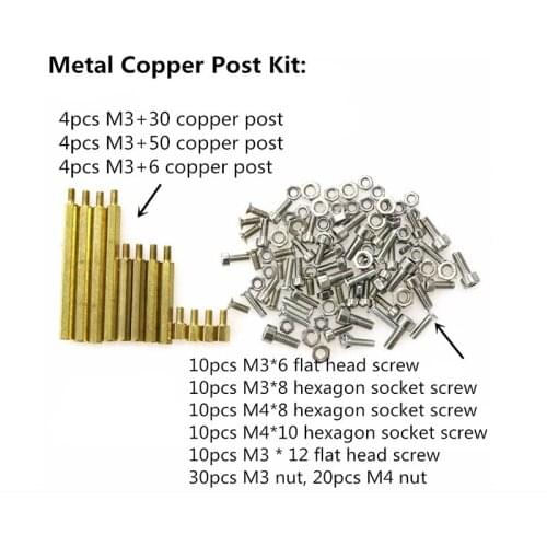 Copper Post Kit For RC Robot Tank Car Chassis Part M3, M4 Screws And Nuts DIY