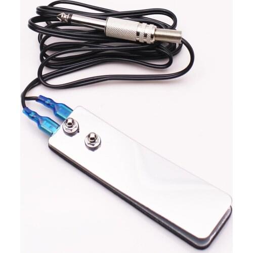 Stainless Steel Tattoo Foot Pedal Switch Mic Plug Machine Hook Line Accessories Easy to Use Durable Safe