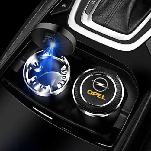 Car Brand logo Ashtray With Led Lights Creative Personality For OPEL Vauxhall opel astra j h k Insignia J Vectra C Corsa d Car