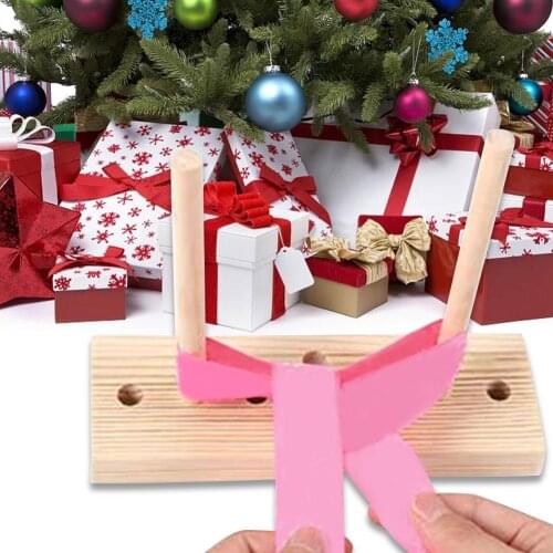 Ribbon Bowknot Maker Wooden Wreath Bowing Making Tool DIY Ribbon Crafts For Party Birthday Decoration Christmas Bow Assist Tool