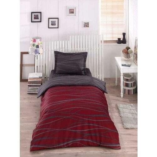 Easy Iron Single Duvet Cover Set Verda Claret Red bedding set Linens Duvet cover Bed linen Twin size bedding Bed linen cotton