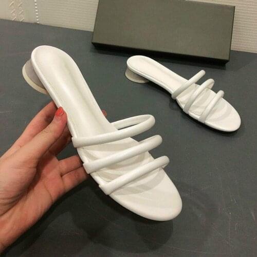 Womens Slippers Sexy Thin Strap Summer Shoes Woman Outside Comfort Slp-on Ladies Flip Flops Solid Big Size Leisure Slides