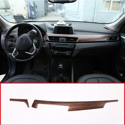 Pine Wood Grain ABS Car Center Console Protection Panel Cover For BMW X1 F48 2016-2018 For BMW X2 F47 2018 Car Parts 2pcs