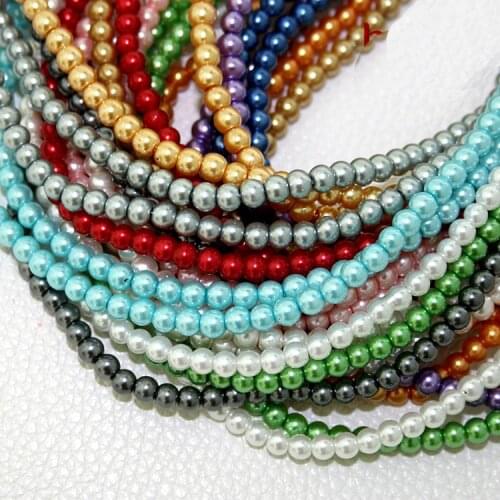 Pick Size 4/6/8/10mm Mix Color Glass imitation Beads Loose Round Pearl Beads For Jewelry Making DIY Bracelet&Necklace