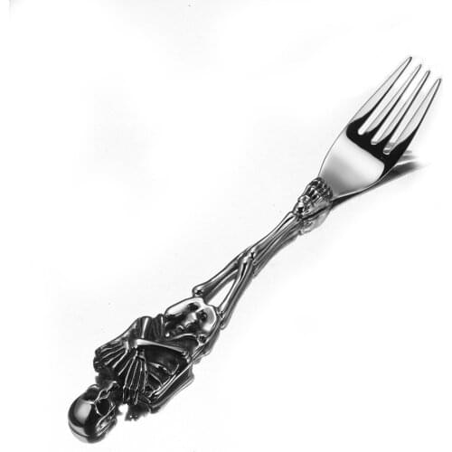 High Quality 316L Stainless Steel Skull Fork Tableware Cutlery Spoon Fork Sets Dining Forks Bento Accessories Kitchen Goods