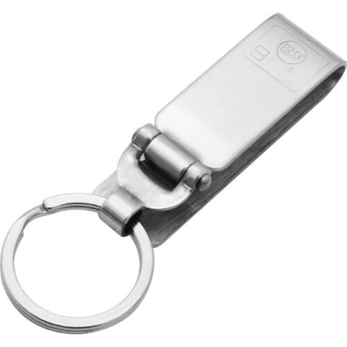 Anti-Lost Heavy Duty Stainless Steel Belt Keyring Key Holder Key-Clip Detachable W0YA