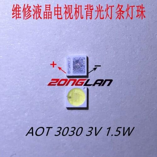 FOR AOT Backlight High Power LED 1.5W 3V 3030 100LM Cool white LCD Backlight for TV Application EMC 5000pcs