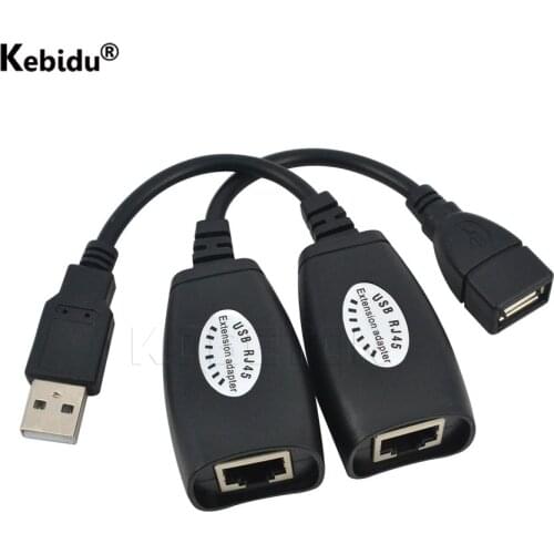 1 Pair USB 2.0 Extension Extender Adapter male & Female Up To 150ft Using CAT5/CAT5E/6 RJ45 Lan Network Ethernet Repeater Cable