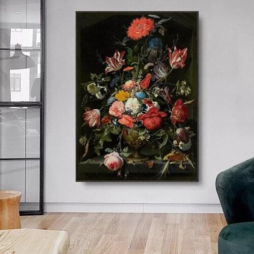 Vintage Poster Flowers Rose Peony Butterfly Painting Wall Art Picture Canvas Print Fashion Posters and Prints Living Room Decor