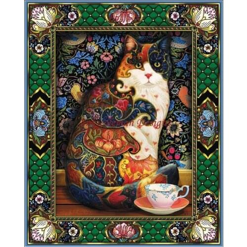 Needlework for embroidery DIY French DMC High Quality - Counted Cross Stitch Kits 14 ct Oil painting - The Painted Cat