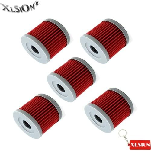 XLSION 5Pcs Oil Filters For Suzuki AN400 UH125 UH200 GZ125 LTZ90 DR100 DR125SM GS125 UX125 UX150 UX125 GV250 GT250