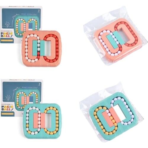 1Set Brain Developmental 3D Puzzle Toy Bean Puzzles for Baby Toddlers Puzzle Cube Educational Beans Toy