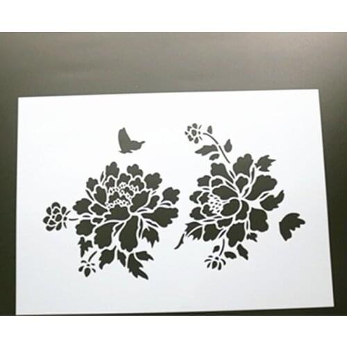1pc Chrysanthemum Stencils For Walls Painting Template Scrapbooking Stamps Album Decor Bamboo Embossing Office School Supplies