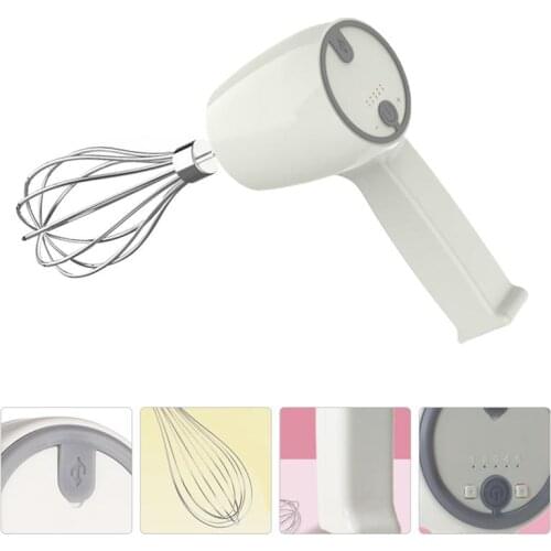 1pc Electric Hand Mixer Rechargeable Cordless Stainless Steel Egg Whisk