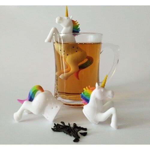 1 Pcs Silicone Creative Filter Loose Unicorn Shape Leaf Herbal Spice Filter Tea Bag Food Grade Tea Infuser Strainers Diffuser
