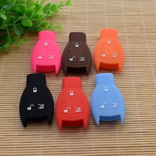10 units silicone car key cover case shell for mercedes benz w203 w211 CLK c180 e200 AMG C E S class holders accessories