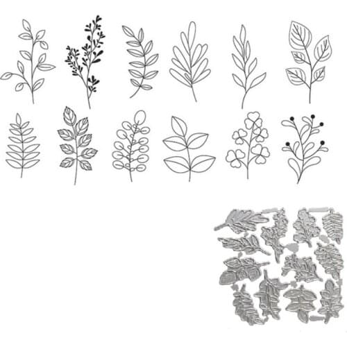12Pcs leaves Creative New Metal Cutting Dies Scrapbook Embossing Paper Craft Album Card Punch Knife Mold