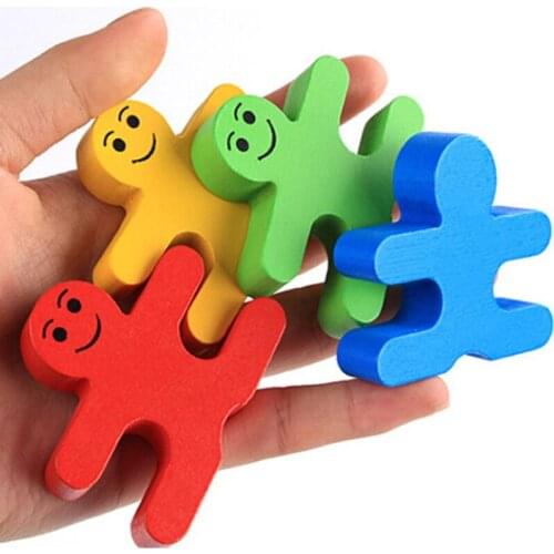 16pcs/set Baby Toys Cartoon Colorful Balancing Blocks Wooden Toys Educational Balance Villain Blocks Toy For Children K0203