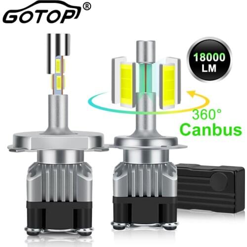 2pcs 360° 3D Lighting H4 H7 Led Car Headlight Mini Canbus Error Free H1 H11 Led Bulb 18000LM 9005 HB3 9006 HB4 Auto Car Lights