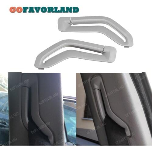 2Pcs Front Left & Right Seat Belt Selector Trim Cover Gray 39966529 39966533 For Volvo XC90 2003-2014 V70 2001-2005 S60 S80