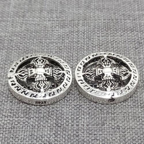 925 Sterling Silver Double Dorje Beads for Bracelet