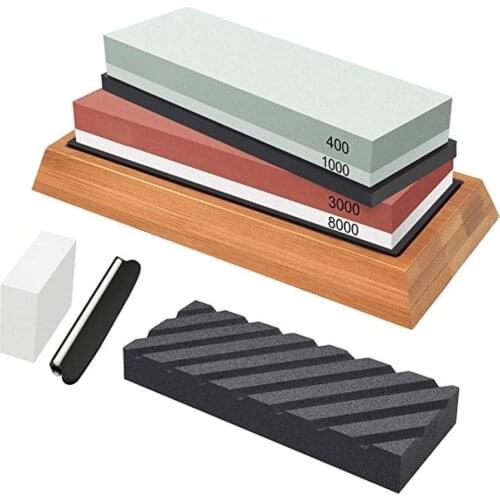 8pcs Professional Sharpening Stone 400-1000 Grit Dual Double-side Knives Sharpener Wetstone Knife Water Stone Kitchen Tool