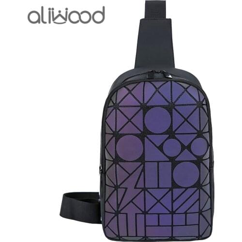 Aliwood Famous Brands Geometry Women Bag Unisex Laser Chest bags 2021 New Arrival Luminous multi-function Shoulder Bags Handbags