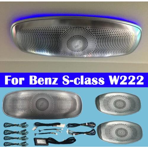 Car Synchronous Original Audio Atmosphere Lamp For Mercedes-Benz S-class W222 Ceiling Speaker 7/64-color LED Ambient Light