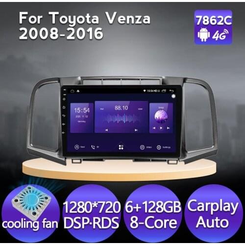 IPS 1280*720Android 11 Car Radio Multimedia Player For Toyota Venza 2008-2015 2016 GPS Navigation 8-Core DSP 4G Lte FM Carplay