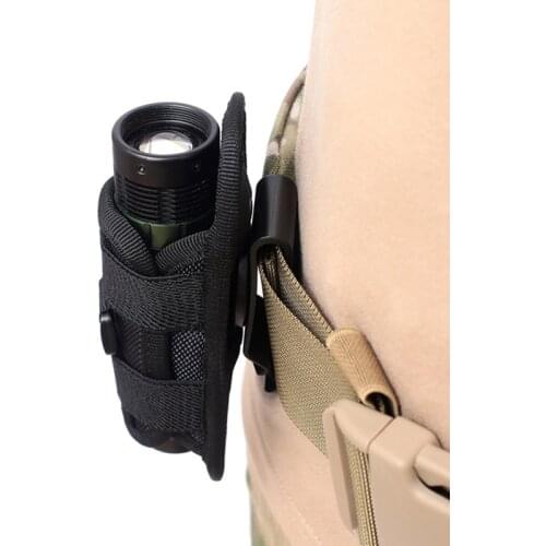 Flashlight Holster For Torch Heavy Duty Belt Flashlight Holder Nylon Pouch Case With Clip That Can Rotate 360 Degrees Long Type