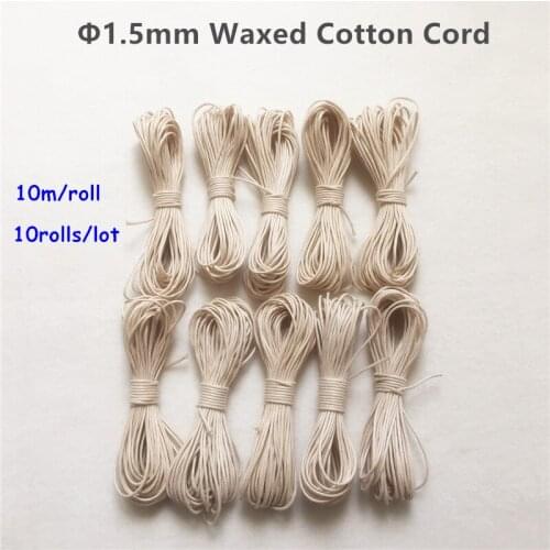 DIY Rope 100 meters 1.5mm Waxed Twisted Waxed Cotton String Line Thread Cord for Silicone Baby Teether beaded necklace Jewelry