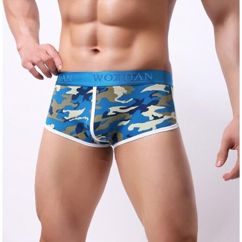 Men Camouflage Print Underwear Boxer Shorts Breathable Sport Underpants Bulge Pouch Underpants Hombre Calzoncillos