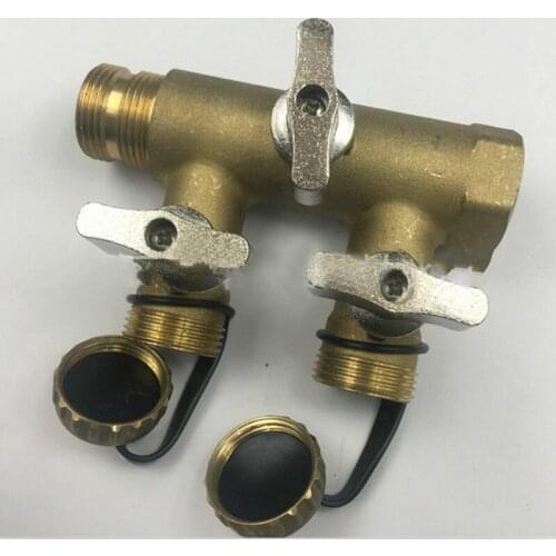 DN20 Brass Four Way Valve Solar Drain valve Fill Valve manifold valve Water switch valve G3/4 inch Male&Female Thread