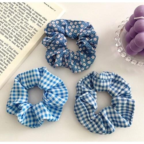 Plaid Print Elastic Hair Bands For Girls Baby Hair Accessories Children Hair Ring Scrunchies Ponytail Hair Wear Head Rope