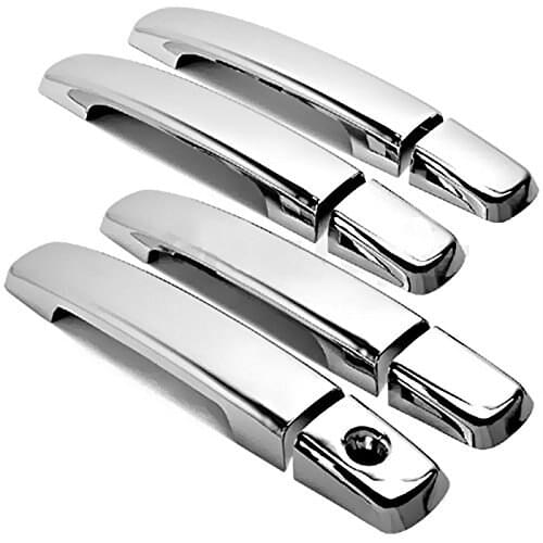 Chrome 4 Doors Handle Cover W/O Passenger Side Keyhole No Smart Key Hole for 07-12 Nissan Sentra