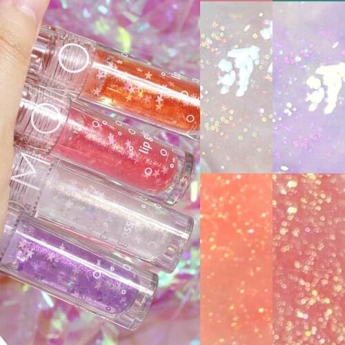 4Color Lip Gloss Mirror Water Gloss Lip Glaze Moisturizing Plump Lips Non-stick Cup Waterproof Lipstick Portable Lip Makeup Tool