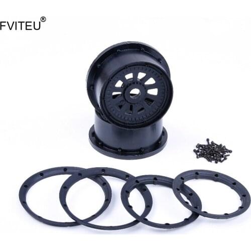 FVITEU Plastic Wheel hub and rim kit for 1/5 losi 5ive-t rovan LT/SLT truck baja 4wd king motor x2