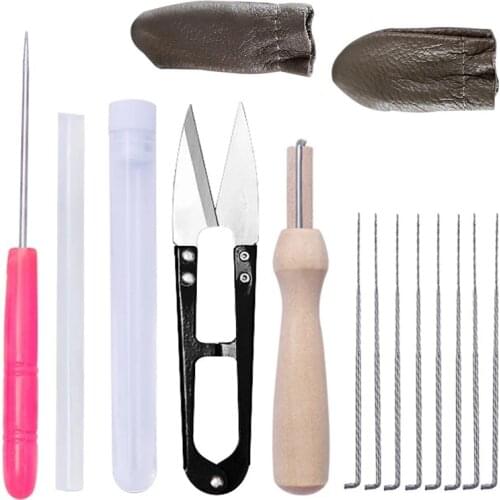Nonvor Felting Needles Starter Tool Sewing Making Accessories Set Wool Pins Knitting Craft Supplies with Wood Handle and Bottle