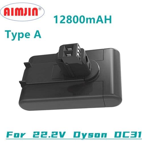 Latest Upgrade (Type A) 22.2V 12.8Ah Li-ion Vacuum Battery for Dyson DC35 DC45 DC31 DC34 DC44 DC31 Animal DC35 Animal 917083-01